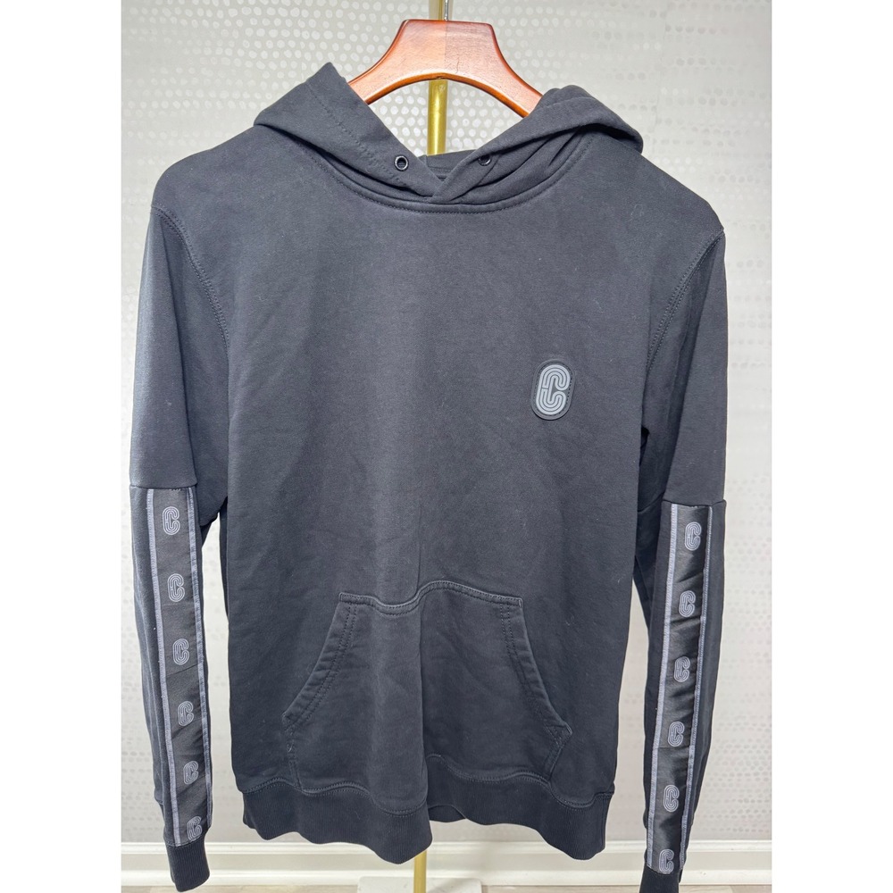 Coach Mens Signature Tape Hoodie Medium Black C Logo Pullover C5231